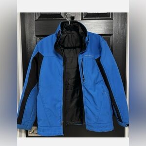 Weatherproof men's soft shell jacket, In The blue and black Colorway Size L